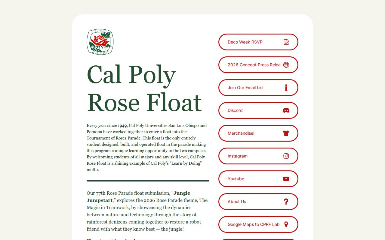 Cal Poly Rose Float